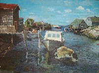 Painting of a Maine Harbor