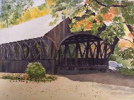 Fall View of Covered Bridge in Maine